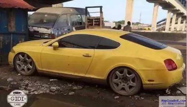 Too Much Money? Checkout Photos Of An Abandoned “Bentley GT” Spotted In Lagos